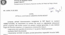 ABUZ IMPOTRIVA ROMANILOR NEVACCINATI – Dreptul la munca, calcat in picioare. DSP Neamt interzice asistentilor nevaccinati sa participe la concursul pe post, desi Spitalul de Urgenta are nevoie de oameni (Document)