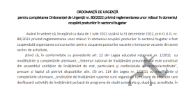 ANGAJARILE LA STAT: DEROGARE DE LA OUG – Domeniul in care se pot ocupa posturi: "Ar fi afectat iremediabil dreptul la educatie" (Document)