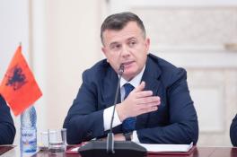 INTALNIRE DE LUCRU INTRE ROMANIA SI ALBANIA - Liderul Grupului Parlamentar al Partidului Socialist din Albania, deputatul Taulant Balla, la Bucuresti