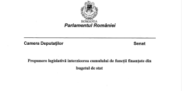 Lege pentru interzicerea cumulului de functii la bugetari:”Evitarea conflictului de interese si optimizarea cheltuielilor publice” (Proiectul)