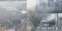 PARLAMENTUL EUROPEAN, SUB ASEDIU – Fermierii protesteaza in Bruxelles. Revolta este cauzata de taxele mari si importurile ieftine din afara UE (Video)