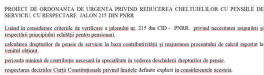 PENSIILE SPECIALE: PROIECTUL OUG – Se introduce varsta standard de pensionare pentru mai multe categorii. Iata restul prevederilor (Document)