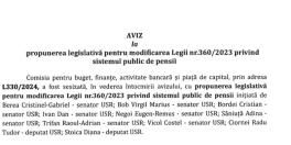 Vot de respingere pe Legea pensiilor. Proiectul de lege prevede marirea punctului de pensie (Document)