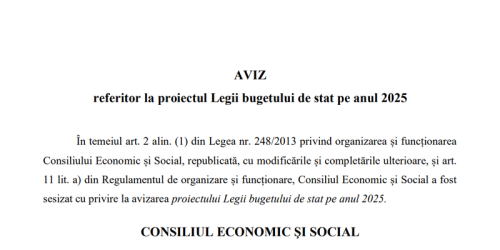 CES desfiinteaza bugetul pe 2025: “Va impovara mai mult toata societatea, angajati, pensionari, companii si nivelul de trai va avea o recesiune” (Document)