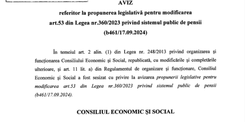 Modificarea Legii pensiilor: Consiliul Economic si Social a luat decizia (Avizul) 