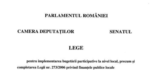 Senatul a respins proiectul de lege care stabileste ca locuitorii oraselor vor putea hotari investitiile din bugetele locale (Proiectul) 