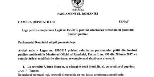 Patru salarii bonus pentru cadrele didactice (Proiectul)