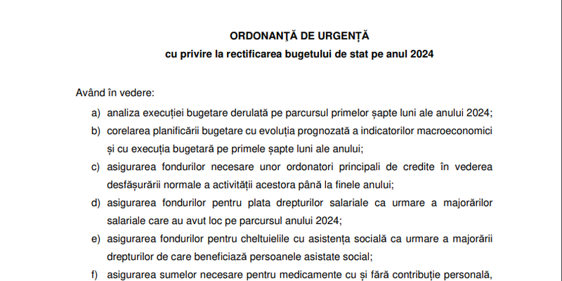 Mai multi bani pentru Ministerul Transporturilor, SPP, SRI, SIE (Document)