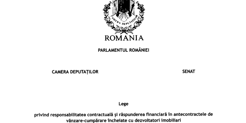 Legea imobiliarelor: se limiteaza avansul platit. Banii se depun intr-un cont cu destinatie speciala, administratorii raspund (Proiectul)