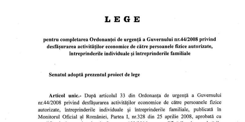 Legea PFA a fost adoptata. Iata modul in care persoanele fizice autorizate se pot transforma in persoane juridice (Document)