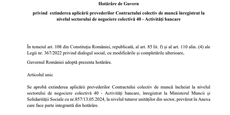 Premiera in Romania: contract colectiv de munca pentru tot sectorul bancar. Ministerul Muncii: “Va fi aplicabil tuturor unitatilor bancare din sectorul de negociere colectiva” (Document)