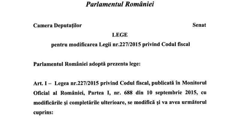 Proiect de lege pentru modificarea Codului Fiscal. Se cere marirea plafonului de deducere fiscala (Proiectul)